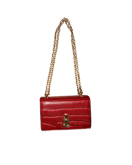 red evening bag